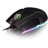 Thermaltake Argent M5 RGB souris Ambidextre USB Type-A Optique 16000 DPI, Souris gaming Noir, Ambidextre, Optique, USB Type-A, 16000 DPI, Noir