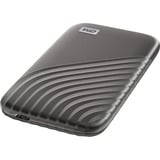 WD My Passport 2000 Go Gris SSD externe Gris, 2000 Go, USB Type-C, 3.2 Gen 2 (3.1 Gen 2), 1050 Mo/s, Protection par mot de passe, Gris