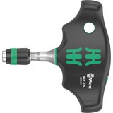 Wera 416 RA Porte-embout en T avec fonction à cliquet et fonction de changement rapide RapidapTor, Tournevis Noir/Vert