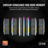 Corsair 32 Go DDR5-6000 (2x 16 Go) mémoire vive Noir, CMH32GX5M2D6000Z38, XMP, EXPO