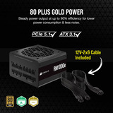 Corsair RM1000e Reconditionné alimentation modulaire 1000 watt Noir, 2x 12V-2x6, 2x PCIe