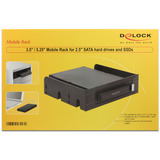 DeLOCK Cadre amovible 3,5″ / 5,25″ pour disques durs et SSD SATA 2,5″, Cadrage 