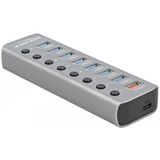 DeLOCK Hub USB 3.2 Gen 1 avec 7 ports Gris