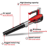 EINHELL 4326649, Souffleur de feuilles Rouge/Noir