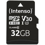 Intenso 3433480 mémoire flash 32 Go MicroSDHC UHS-I Classe 10, Carte mémoire 32 Go, MicroSDHC, Classe 10, UHS-I, 100 Mo/s, 45 Mo/s