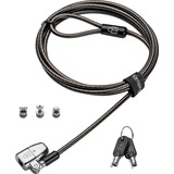 Kensington Câble de sécurité ClickSafe 2.0 3 en 1 (Clé unique), Verrou antivol Noir, 1,8 m, Kensington, Clé, Acier au carbone, Noir