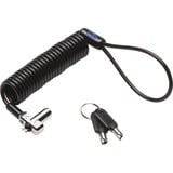 Kensington Câble de sécurité N17 portable pour encoches Wedge – option clés identiques, Verrou antivol Noir/Argent, 2,28 m, Clé, Acier au carbone, Noir, Argent