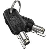 Kensington Câble de sécurité N17 portable pour encoches Wedge – option clés identiques, Verrou antivol Noir/Argent, 2,28 m, Clé, Acier au carbone, Noir, Argent