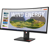 Lenovo ThinkVision T34WD-40 Moniteur 34" UltraWide incurvé Noir, 1x DisplayPort, 1x HDMI, 2x USB-C, 3x USB-A, 1x RJ-45, 120 Hz, 86,4 cm (34"), 3440 x 1440 pixels, Wide Quad HD, LED, 6 ms, Noir