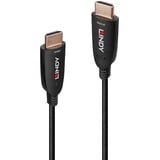 Lindy Câble HDMI 8K60 Hybride Fibre Optique 20m Noir, 20 m, HDMI Type A (Standard), HDMI Type A (Standard), 48 Gbit/s, Noir