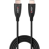 Lindy Câble HDMI 8K60 Hybride Fibre Optique 20m Noir, 20 m, HDMI Type A (Standard), HDMI Type A (Standard), 48 Gbit/s, Noir