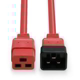 Lindy Rallonge secteur C20 vers C19, rouge, 1m, Câble d'extension Rouge, rouge, 1m, 1 m, Coupleur C19, Coupleur C20, 250 V, 16 A