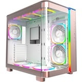 Montech  boîtier midi tower Or rose | 2x USB-A | 1x USB-C | RGB | Verre Trempé