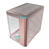 Montech  boîtier midi tower Or rose | 2x USB-A | 1x USB-C | RGB | Verre Trempé