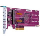 QNAP QM2 carte et adaptateur d'interfaces Interne M.2 PCIe, M.2, PCIe 2.0, Cuivre, 68,9 mm, 147,2 mm