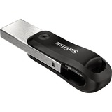 SanDisk iXpand lecteur USB flash 64 Go USB Type-A / Lightning 3.2 Gen 2 (3.1 Gen 2) Noir, Argent, Clé USB Noir/Argent, 64 Go, USB Type-A / Lightning, 3.2 Gen 2 (3.1 Gen 2), Pivotant, Noir, Argent