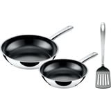 Silit Set de poêles Talis avec spatule, 20 & 24 cm, Set de louche Acier inoxydable/Noir