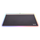 Thermaltake Argent MP1 RGB Tapis de souris de jeu Noir, Titane, Tapis de souris gaming Noir, Noir, Titane, Monochromatique, Aluminium, Caoutchouc, Alimenté par port USB, Base antidérapante, Tapis de souris de jeu