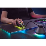 Thermaltake Argent MP1 RGB Tapis de souris de jeu Noir, Titane, Tapis de souris gaming Noir, Noir, Titane, Monochromatique, Aluminium, Caoutchouc, Alimenté par port USB, Base antidérapante, Tapis de souris de jeu