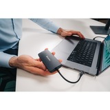 Verbatim CMH-05 USB Type-C 5000 Mbit/s Argent, Station d'accueil Gris, USB Type-C, HDMI, RJ-45, USB 3.2 Gen 1 (3.1 Gen 1) Type-C, USB Type-C, 5000 Mbit/s, 60 Hz, Argent, Acrylonitrile-Butadiène-Styrène (ABS), Aluminium