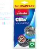 Vileda Spirale à récurer Glitzi, lot de 3, Éponge Acier inoxydable