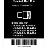 Wera Barre magnétique à douilles B 4 Zyklop Jeu d'embouts de clé à douille 3/8", Clés mixtes à cliquet Noir/Vert