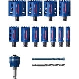 Bosch 2 608 900 448 scie de forage Perceuse 11 pièce(s), Scie à trou Régler, Perceuse, Brique, Métal, Plastique, Carrelage mural en céramique doux, Acier inoxydable, Bois, Bleu, Rouge, 6 cm, 20,22,25,32,35,40,44,51,60,68,76 mm