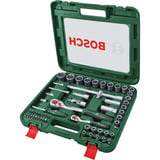 Bosch Set de cliquets 1/4" + 1/2" avec douilles, 60 pièces, Clés mixtes à cliquet Vert