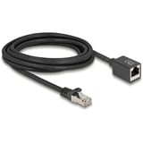 DeLOCK Câble de rallonge réseau RJ-45 mâle > RJ-45 femelle Cat.6a S/FTP, Câble d'extension Noir