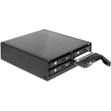 DeLOCK Cadre amovible 5,25″ pour 4 x 2,5″ SATA HDD / SSD, Cadrage Noir