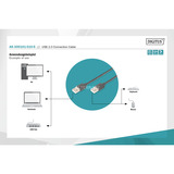 Digitus Câble de connexion USB 2.0 USB-A (connecteur) > USB-A (connecteur) Noir