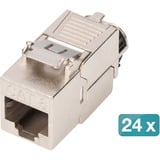 Digitus Module Keystone Cat. 8.1, blindé, 24 pièces, Module de Keystone Argent