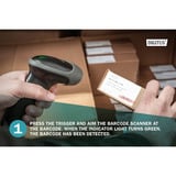 Digitus Scanner de code-barres Bluetooth 2D, Lecteur de codes-barres Noir