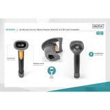 Digitus Scanner de code-barres Bluetooth 2D, Lecteur de codes-barres Noir