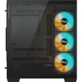 GIGABYTE C500 PANORAMIC STEALTH Midi Tower Noir, boîtier pc Noir | 2x USB-A | 1x USB-C | RGB | Window