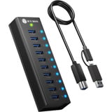 ICY BOX IB-AC6110a, Hub USB Noir