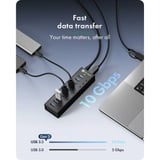 ICY BOX IB-AC6110a, Hub USB Noir