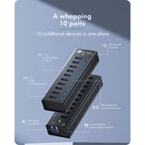 ICY BOX IB-AC6110a, Hub USB Noir