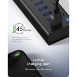 ICY BOX IB-AC6110a, Hub USB Noir
