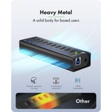 ICY BOX IB-AC6110a, Hub USB Noir