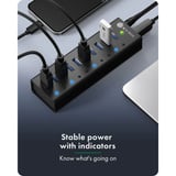 ICY BOX IB-AC6110a, Hub USB Noir