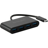 Kensington CH1200 Hub 4 ports USB-C 10 Gbits/s, Hub USB Noir, USB 3.2 Gen 2 (3.1 Gen 2) Type-C, USB 3.2 Gen 2 (3.1 Gen 2) Type-A, 10000 Mbit/s, Noir, Acrylonitrile-Butadiène-Styrène (ABS), Câble rond