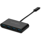 Kensington CH1200 Hub 4 ports USB-C 10 Gbits/s, Hub USB Noir, USB 3.2 Gen 2 (3.1 Gen 2) Type-C, USB 3.2 Gen 2 (3.1 Gen 2) Type-A, 10000 Mbit/s, Noir, Acrylonitrile-Butadiène-Styrène (ABS), Câble rond