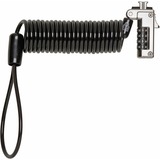 Kensington Câble de sécurité fin et portable à combinaison pour encoche standard, Verrou antivol Noir/Argent, 1,8 m, Kensington, Verrouillage à combinaison, Acier au carbone, Noir, Argent