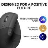 Logitech Lift souris ergonomique vertical - Gaucher Graphite/Noir, 4000 dpi, Bluetooth