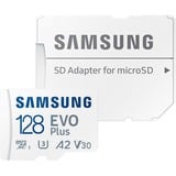 Samsung EVO Plus 128 Go microSDXC (2024, Carte mémoire Blanc, UHS-I U1, Class 10, V10, A1