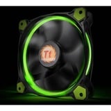 Thermaltake Riing 14 Boitier PC Ventilateur 14 cm Noir, Vert ventilateur de boîtier Noir, 140 x 140 x 25 mm, Ventilateur, 14 cm, 1400 tr/min, 28,1 dB, 51,15 cfm, Noir, Vert