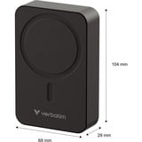 Verbatim Batterie Externe Charge 'n' Go Essentials, Powerbank Noir, 20000 mAh, Quick Charge 3.0, Recharge sans fil, 50 W, Noir