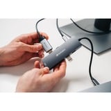 Verbatim CMH-08 USB Type-C 5000 Mbit/s Argent, Station d'accueil Gris, USB Type-C, HDMI, USB 3.2 Gen 1 (3.1 Gen 1) Type-A, USB Type-C, MicroSD (TransFlash), SD, 5000 Mbit/s, 30 Hz, Argent