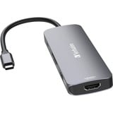Verbatim CMH-08 USB Type-C 5000 Mbit/s Argent, Station d'accueil Gris, USB Type-C, HDMI, USB 3.2 Gen 1 (3.1 Gen 1) Type-A, USB Type-C, MicroSD (TransFlash), SD, 5000 Mbit/s, 30 Hz, Argent